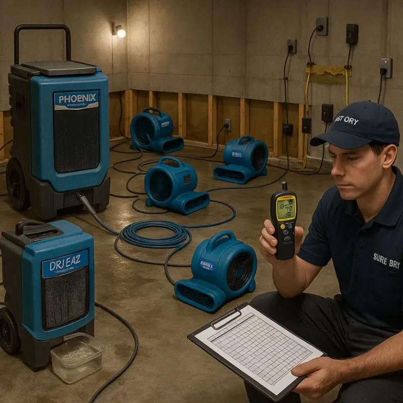 Structural Drying and Dehumidification process in Manor, TX